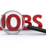 Image of the word 'JOBS' under a magnifying glass, highlighting HVAC employment opportunities with Easco Air Conditioning.